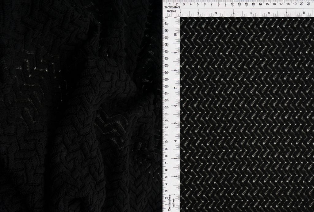 LACE4557 / BLACK / 98%POLY 2%SPANDEX CROCHET LACE
