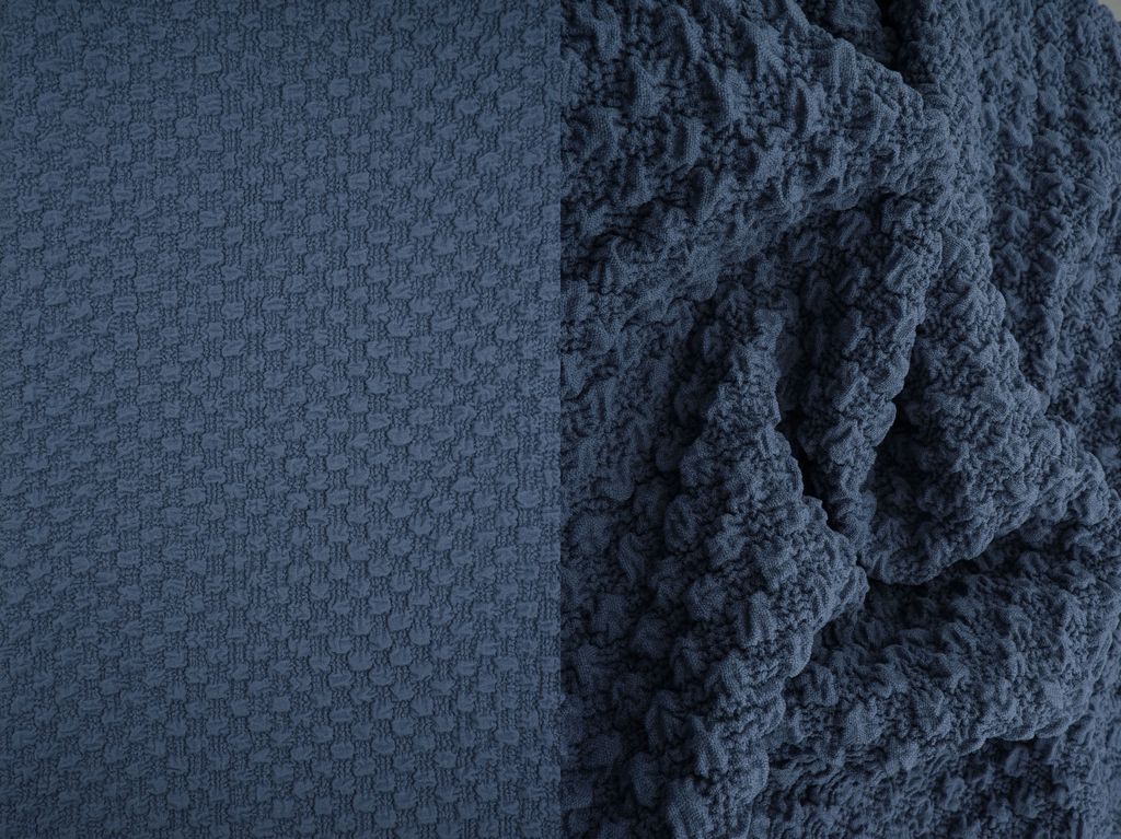 JACQ-4477 / DENIM VINTAGE / 95%POLY 5%SPAN CAULIFLOWER JACQUARD