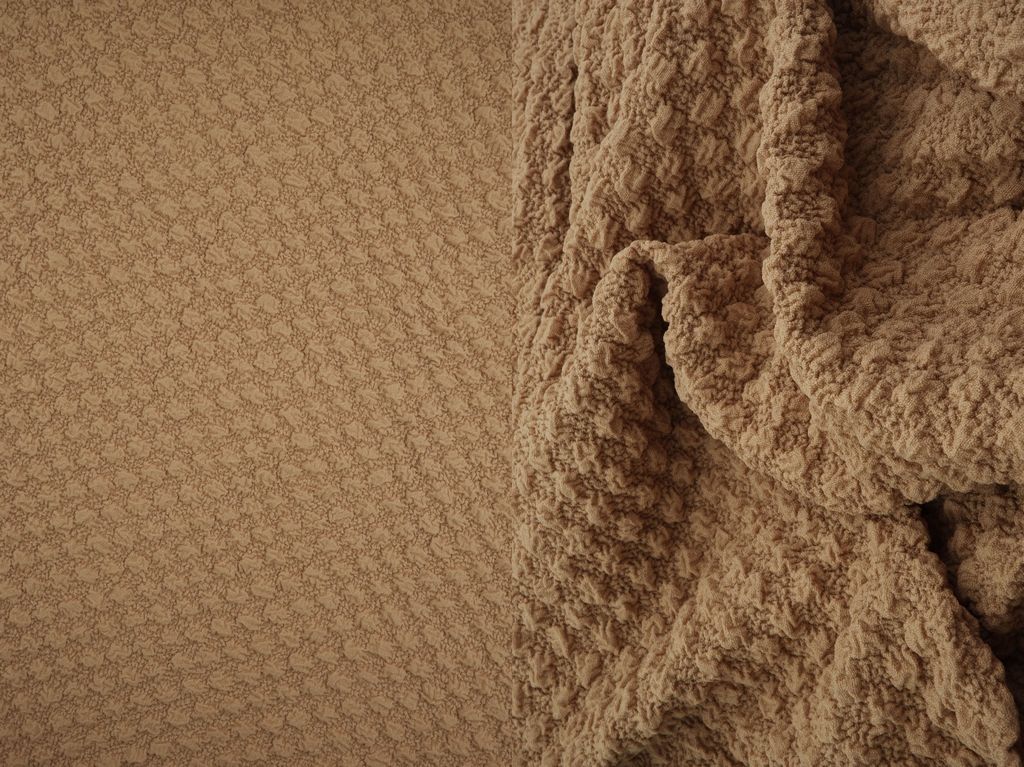 JACQ-4477 / KHAKI / 95%POLY 5%SPAN CAULIFLOWER JACQUARD