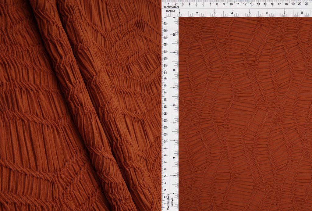 JACQ-4558 / RUST / 97%POLY 3%SPAN DUSK KNIT JACQUARD