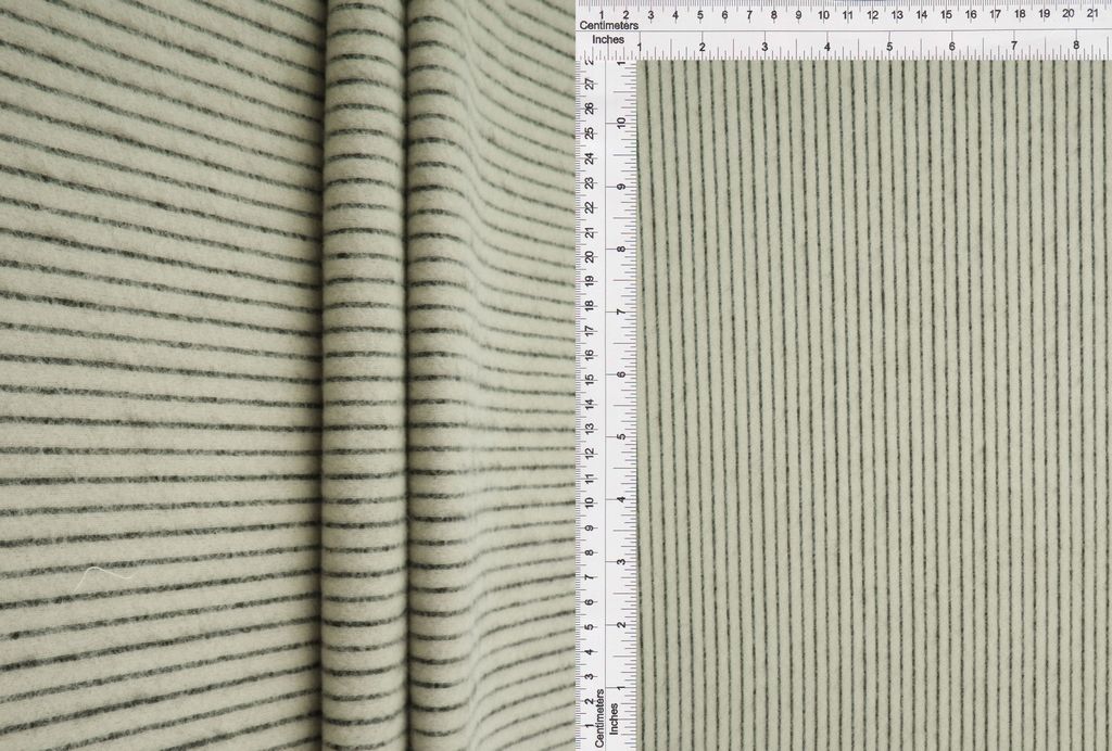 KNT4559 / IVORY / 94.5%POLY 5.5%SPAN BRUSHED RIB W/ BLACK BACK