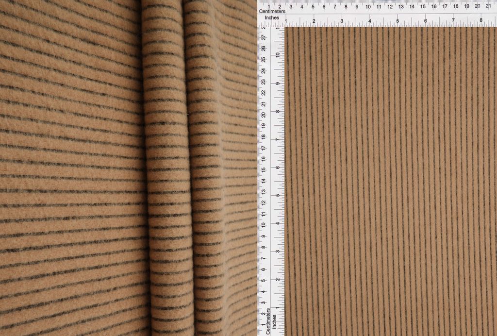 KNT4559 / KHAKI / 94.5%POLY 5.5%SPAN BRUSHED RIB W/ BLACK BACK