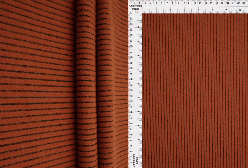 KNT4559 / RUST / 94.5%POLY 5.5%SPAN BRUSHED RIB W/ BLACK BACK