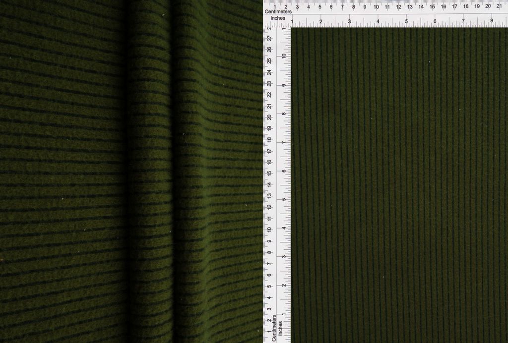 KNT4559 / OLIVE / 94.5%POLY 5.5%SPAN BRUSHED RIB W/ BLACK BACK