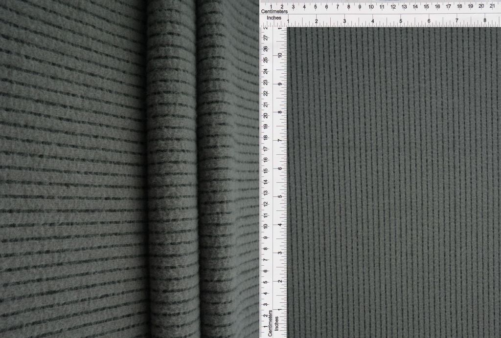 KNT4559 / GREY / 94.5%POLY 5.5%SPAN BRUSHED RIB W/ BLACK BACK