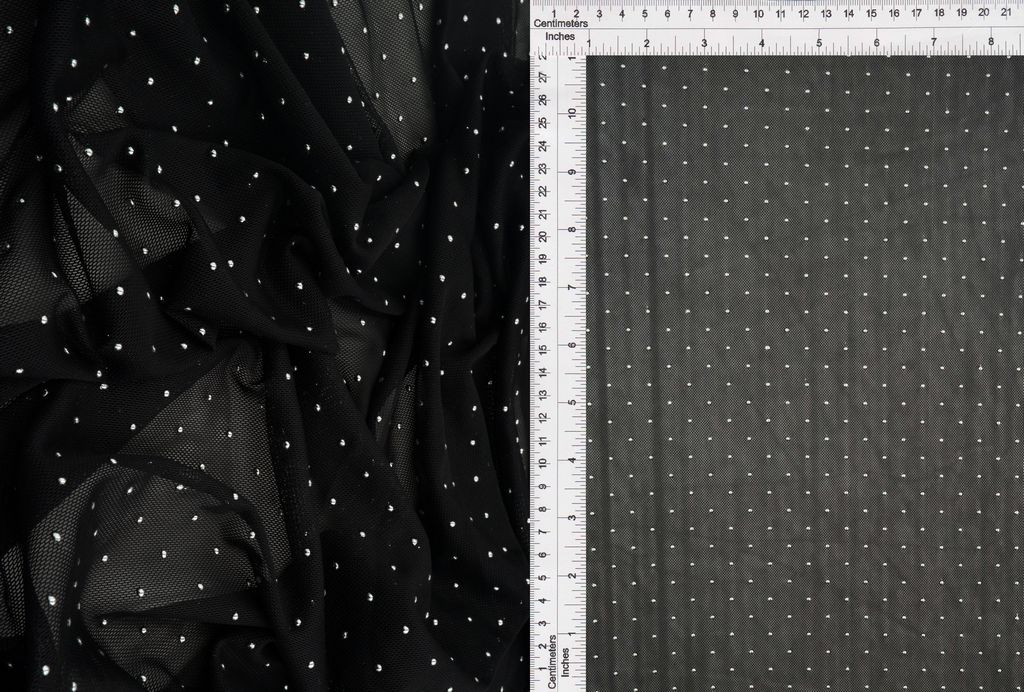 MESH-4600 / BLACK/SILVER / 90%POLY 10%SPAN MESH DROP FOIL