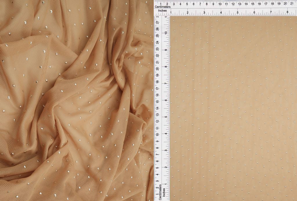 MESH-4600 / KHAKI/SILVER / 90%POLY 10%SPAN MESH DROP FOIL