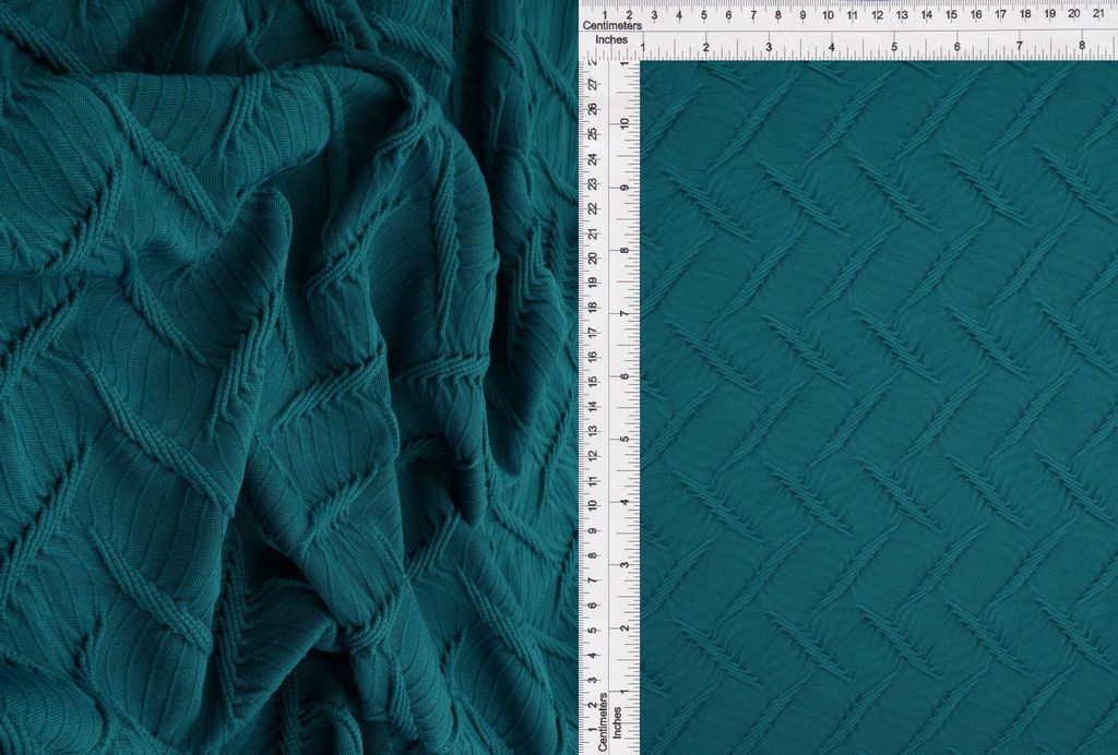JACQ-4604 / TEAL / 96%POLY 4%SPAN INTERLACED JACQUARD