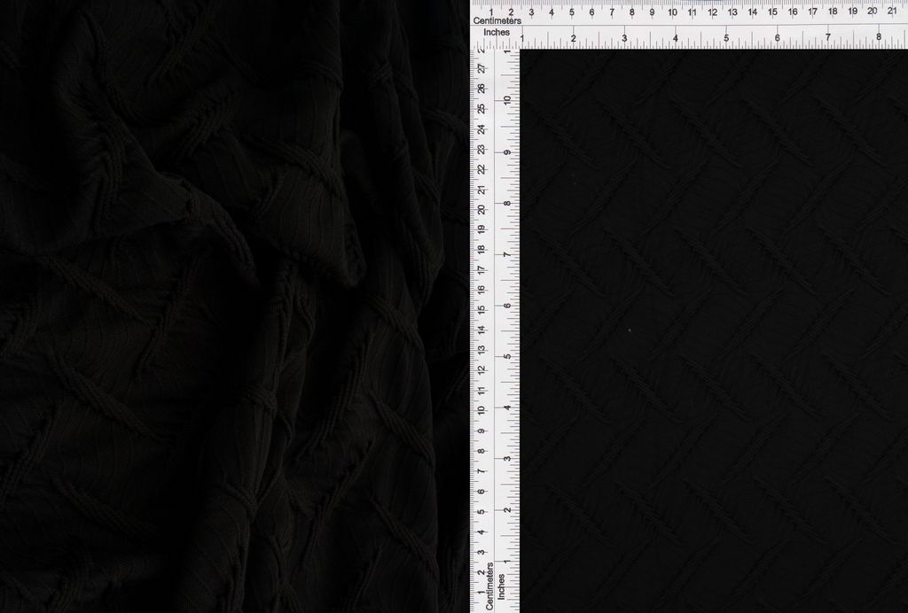 JACQ-4604 / BLACK / 96%POLY 4%SPAN INTERLACED JACQUARD