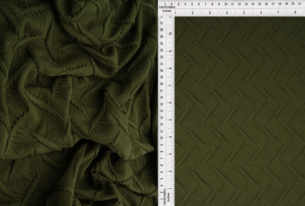 JACQ-4604 / OLIVE / 96%POLY 4%SPAN INTERLACED JACQUARD