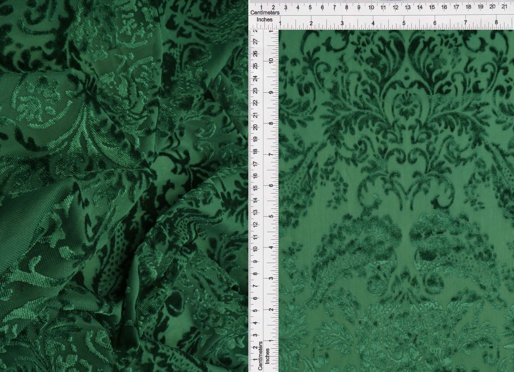 KNT3869-MS11379 / HUNTER / 65%P 27%N 8%S DEMASK/ WALL PAPER VELVET BURNOUT