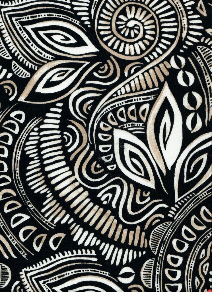 KNT4498-Q11007 / BLACK / 96%POLY 4%SPAN DTY TRIBAL/ BOHO PRINT