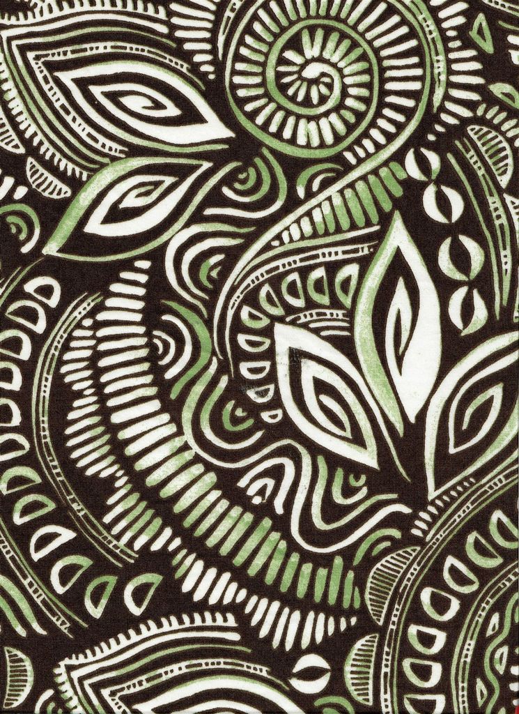 KNT4498-Q11007 / BROWN / 96%POLY 4%SPAN DTY TRIBAL/ BOHO PRINT