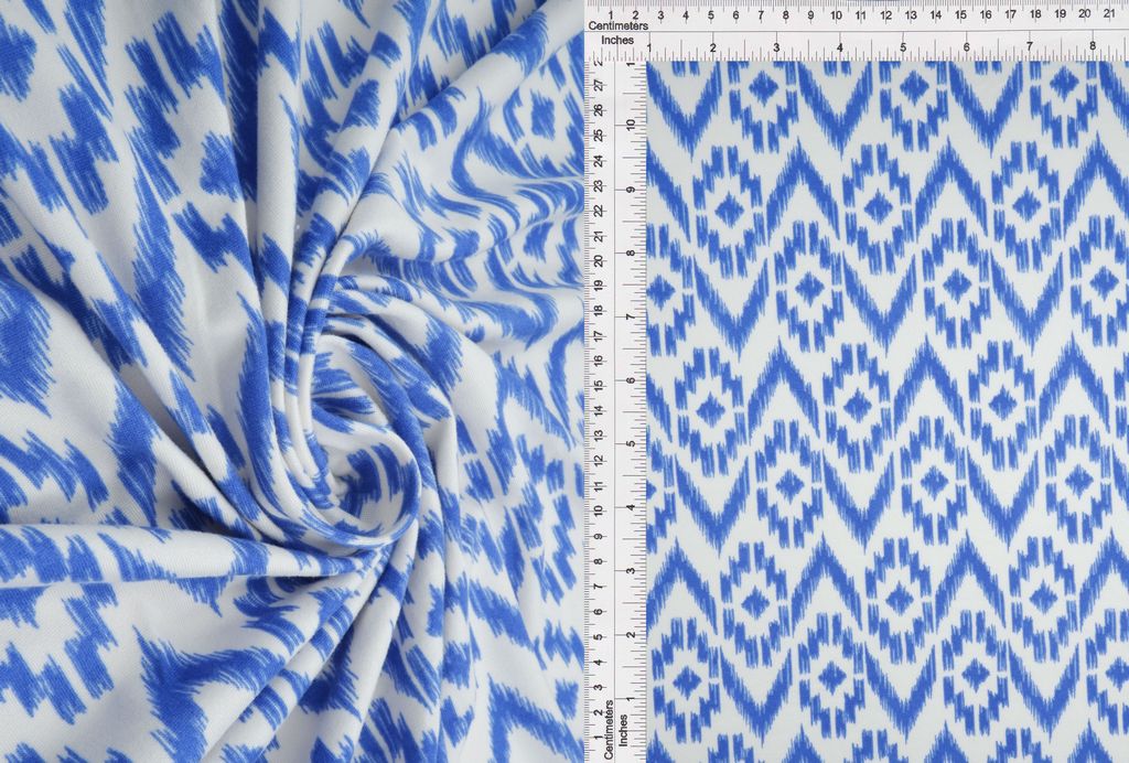 KNT2100-MS11196 / DENIM / 96%POLY 4%SPAN DTY BRUSH TRIBAL PRINT