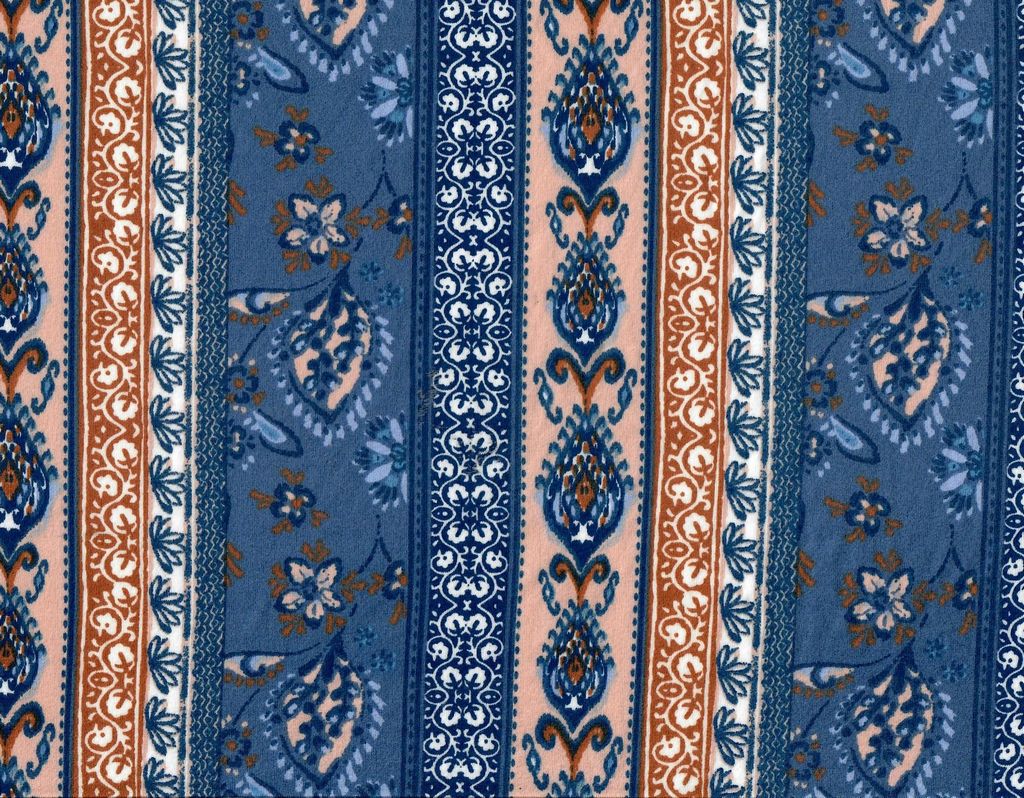 KNT4520-MS11330 / DENIM VINTAGE / 96%POLY 4%SPAN DTY BRUSHED BOHO STRIPE PRINT