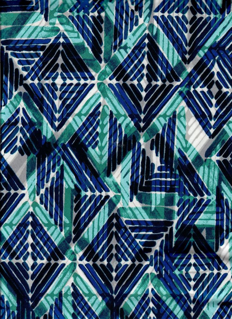 KNT4498-MS11257 / ROYAL / 96%POLY 4%SPAN DTY GEO PRINT