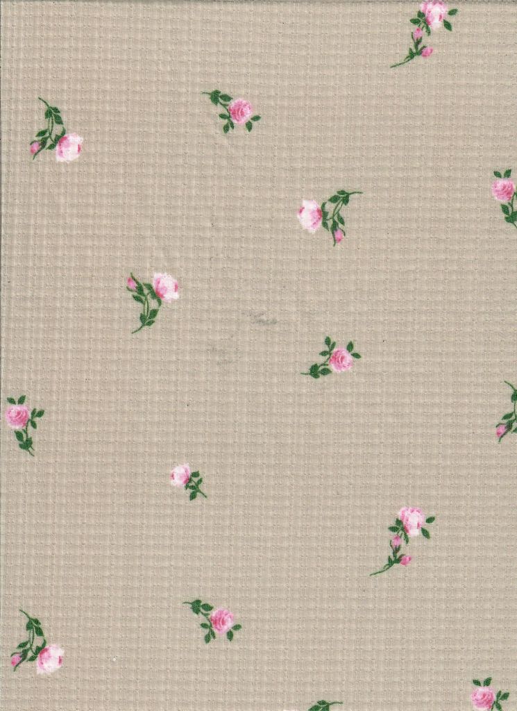 KNT3359-MS11372 / TAUPE / 67%P 28%R 5%S POINTELLE DITSY RIB PRINT