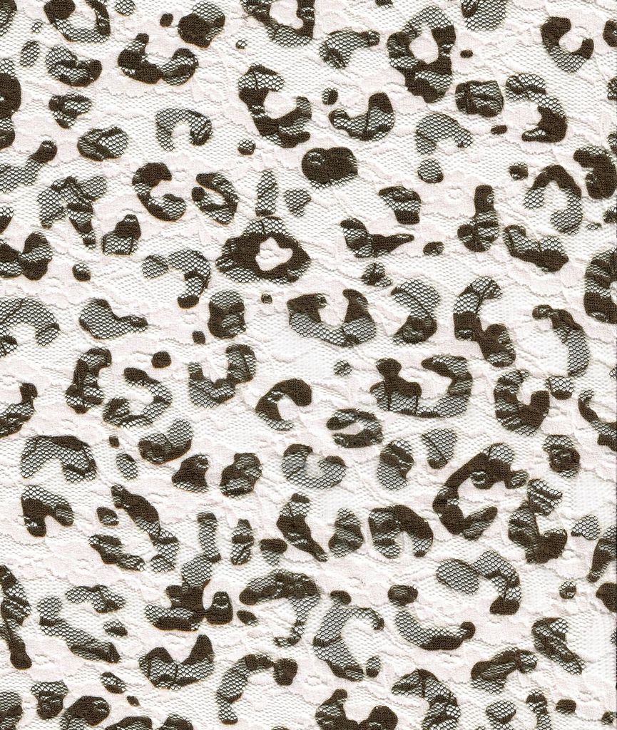 LACE4481-Q10720 / BROWN / 92%P 8%S LACE LEOPARD PRINT/ LACE PRINT
