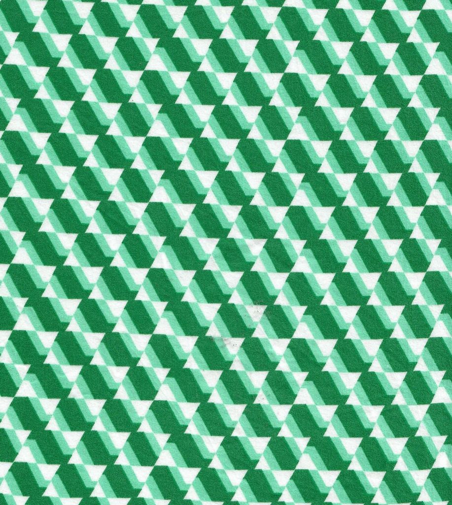 KNT4520-MS10177 / GREEN / 96%POLY 4%SPAN DTY BRUSHED GEO PRINT