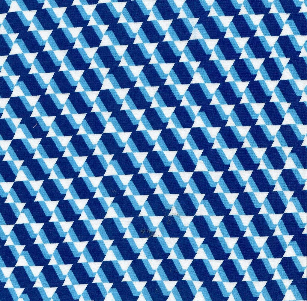 KNT4520-MS10177 / BLUE / 96%POLY 4%SPAN DTY BRUSHED GEO PRINT