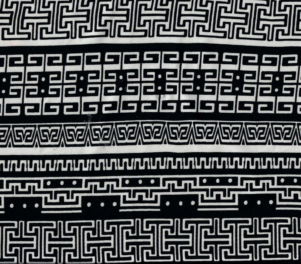 KNT4498-MS11190 / BLACK / 96%POLY 4%SPAN DTY GEO PRINT