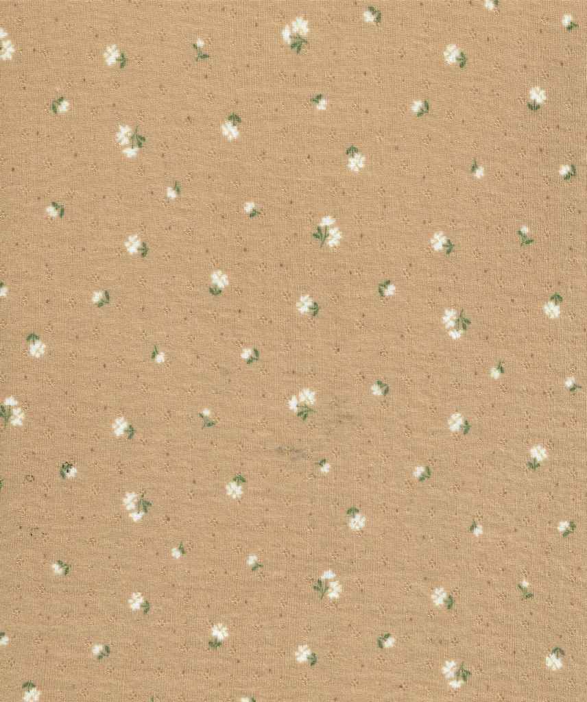 KNT4605-MS11365 / KHAKI / 93%Poly 7%Span Cotton Style Ditsy Pointelle Print