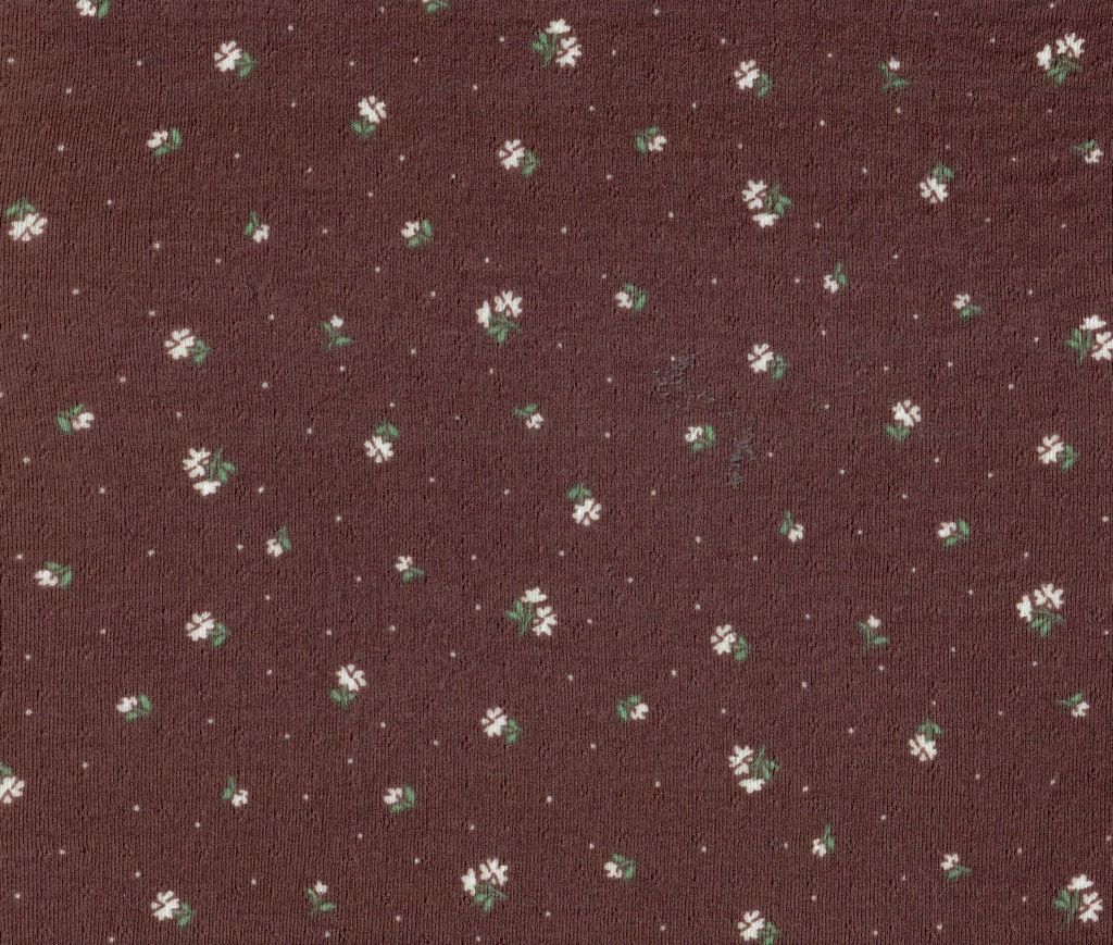 KNT4605-MS11365 / BROWN / 93%Poly 7%Span Cotton Style Ditsy Pointelle Print
