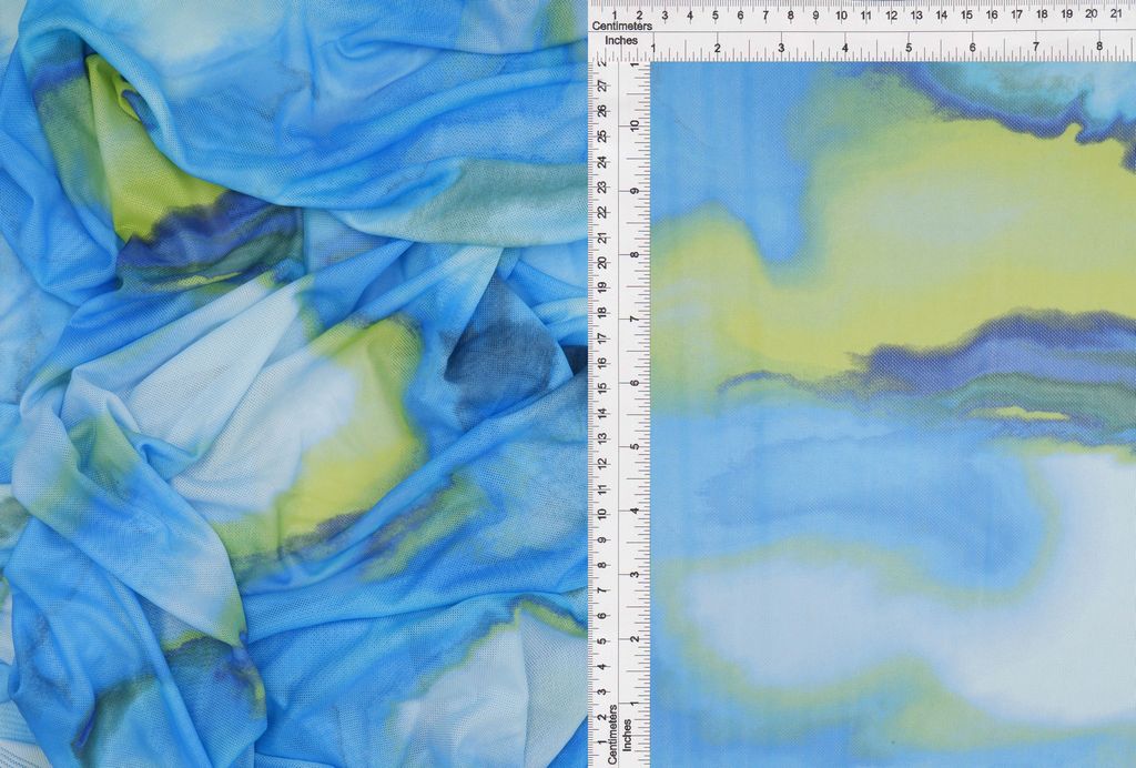 MESH-MS11333D / BLUE / 90%POLY 10%SPAN MESH DIGITAL ABSTRACT PRINT