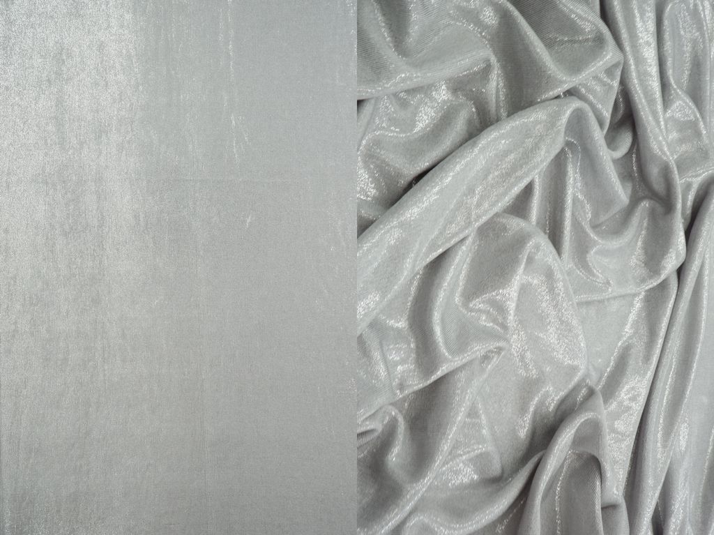 KNT3963-FOIL / SILVER / 91%POLY 9%SPAN SLINKY 1X1 RIB W/FOIL