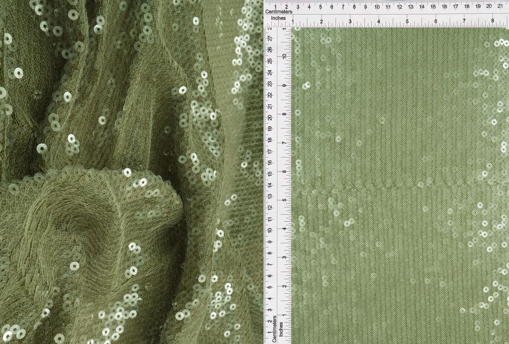 KNC-33525-1 / OLIVE/CLEAR / 93%POLY 7%SPAN EMBROIDERY