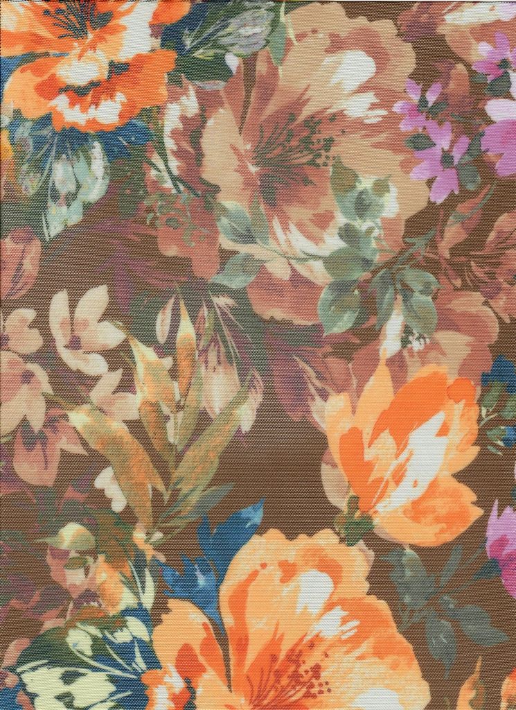 MESH-MS11301D / BROWN / 97%Poly 3%Span Digtial Mesh Floral Print