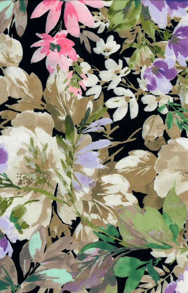 KNT4498-M11301D / BLACK / 96%POLY 4%SPAN DTY FLORAL DIGITAL PRINT