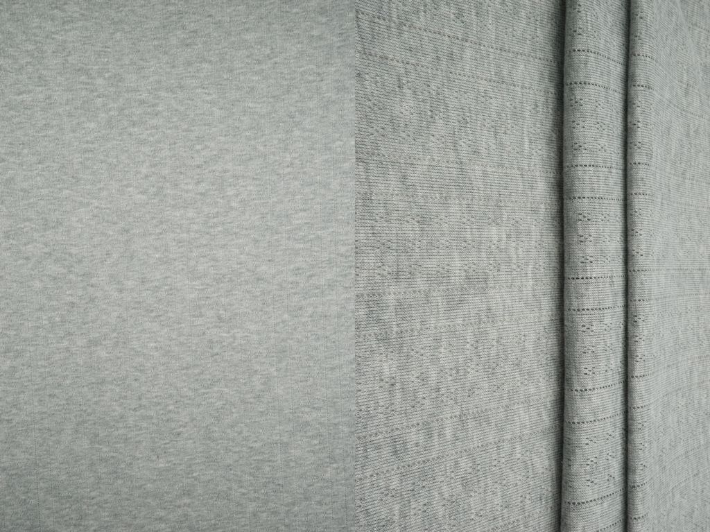 KNT4609 / HT GREY / 65%POLY 35%RAYON COTTON STYLE POINTELLE RIB