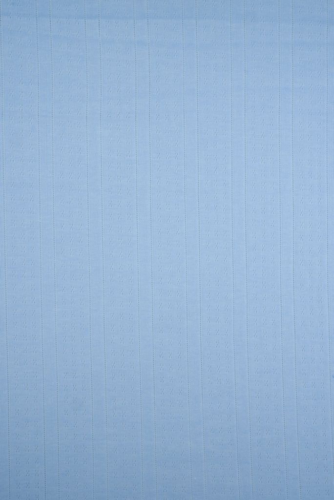 KNT4609 / BLUE LT / 65%POLY 35%RAYON COTTON STYLE POINTELLE RIB
