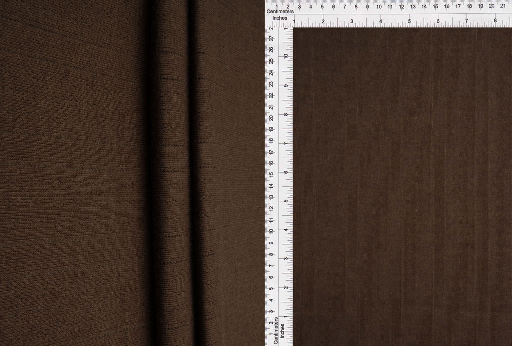 KNT4609 / BROWN / 65%POLY 35%RAYON COTTON STYLE POINTELLE RIB