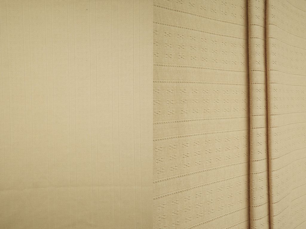 KNT4609 / OATMEAL / 65%POLY 35%RAYON COTTON STYLE POINTELLE RIB