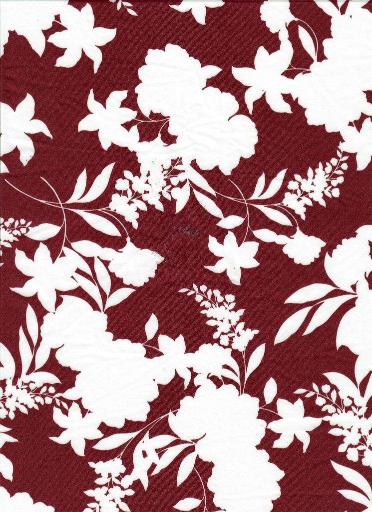 KNT4498-MS11299 / BURGUNDY / 96%POLY 4%SPAN DTY FLORAL PRINT