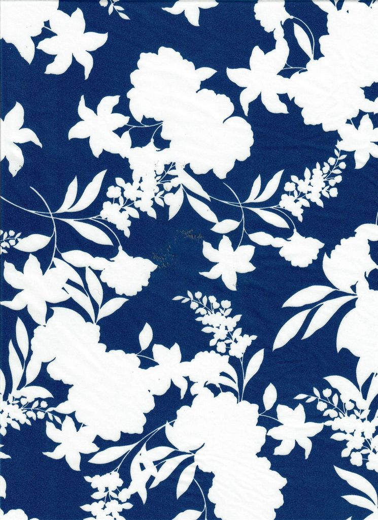 KNT4498-MS11299 / INDIGO / 96%POLY 4%SPAN DTY FLORAL PRINT