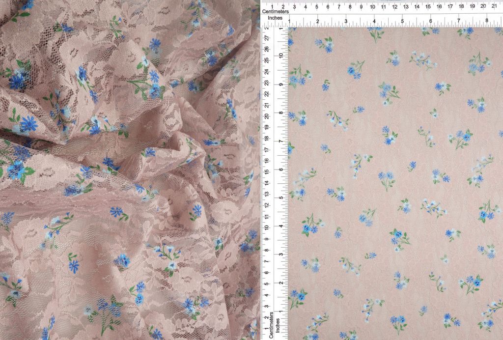 LACE4481-M11371 / COCO / 92%P 8%S LACE DITSY PRINT/LACE DIGITAL PRINT