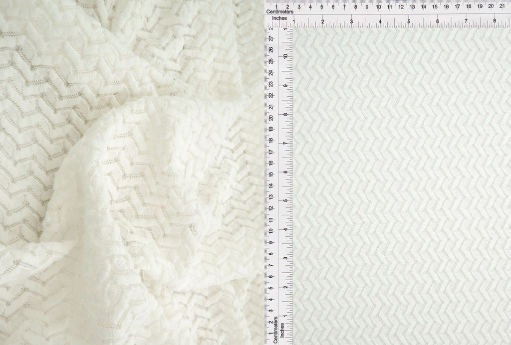 LACE4557 / IVORY / 98%POLY 2%SPANDEX CROCHET LACE