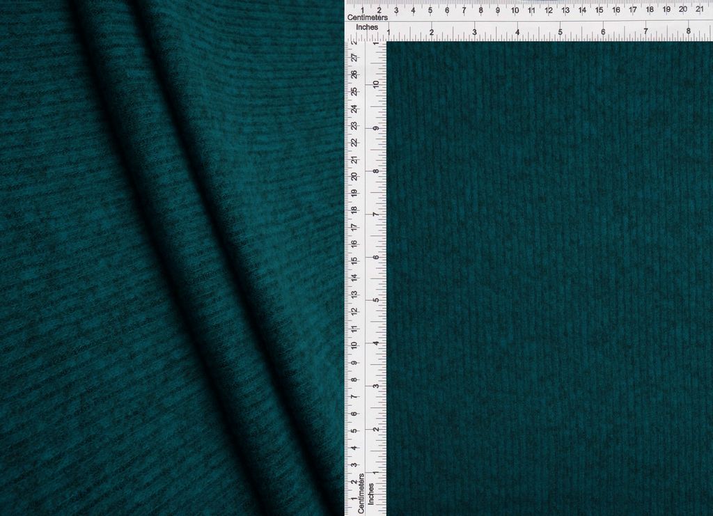 FIRENZE-BR-1538 / TEAL DEEP/BLACK / RPS 2X2 SWEATER RIB BRUSH FIRENZE
