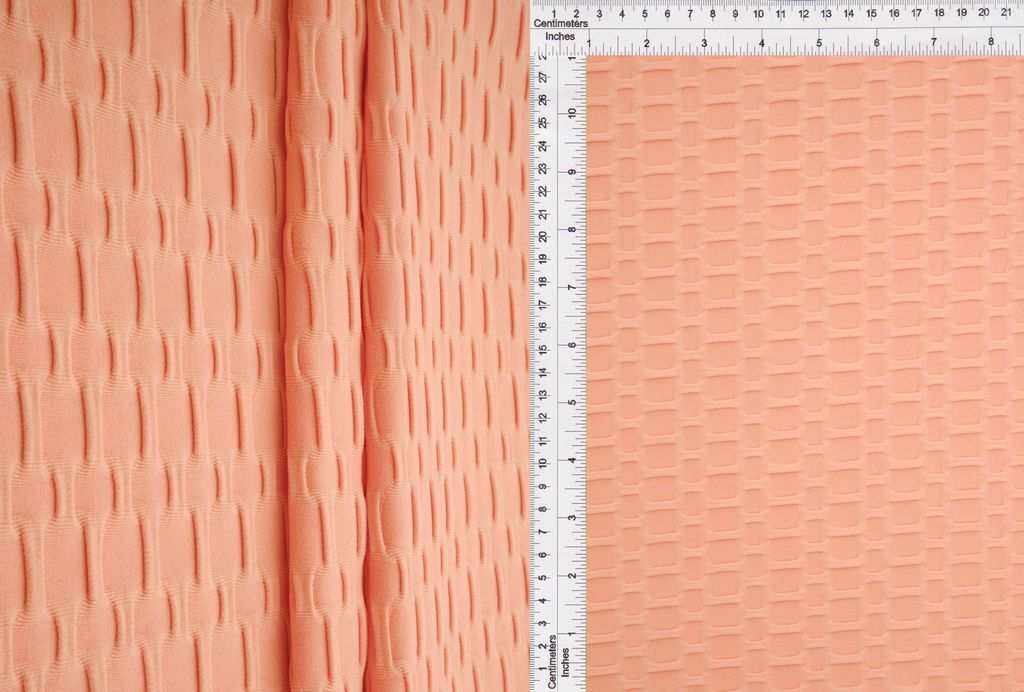 KNT4360 / PEACH COBBLER SB21-R / 92%POLY 8%SPAN HONEYCOMB KNIT SOLID