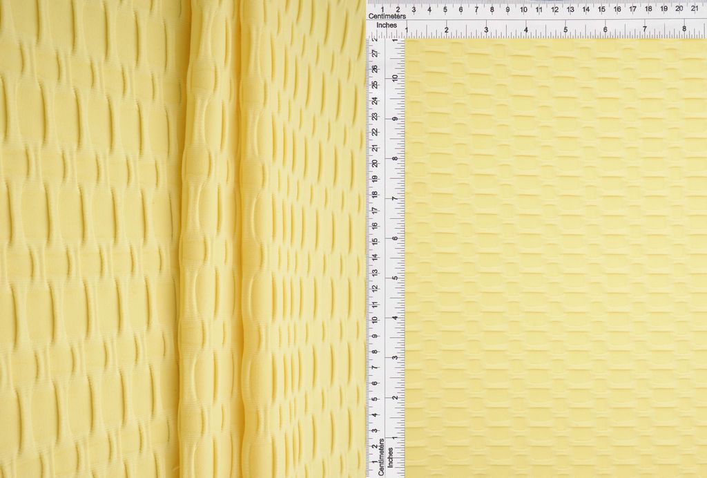KNT4360 / YELLOW SOFT SB21-R / 92%POLY 8%SPAN HONEYCOMB KNIT SOLID