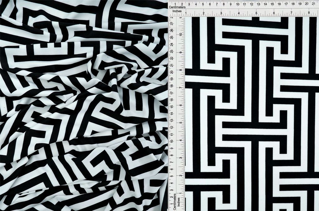 KNT4498-Q10704 / BLACK / 96%POLY 4%SPAN DTY ABSTRACT PRINT