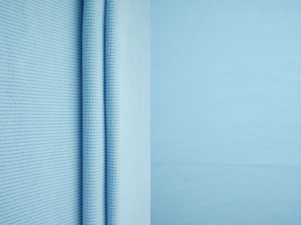 KNT4612 / BLUE BABY / 97%POLY 3%SPANDEX 2x2 FLEECE WAFFLE SOLID