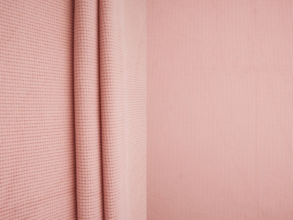 KNT4612 / PINK LT. / 97%POLY 3%SPANDEX 2x2 FLEECE WAFFLE SOLID