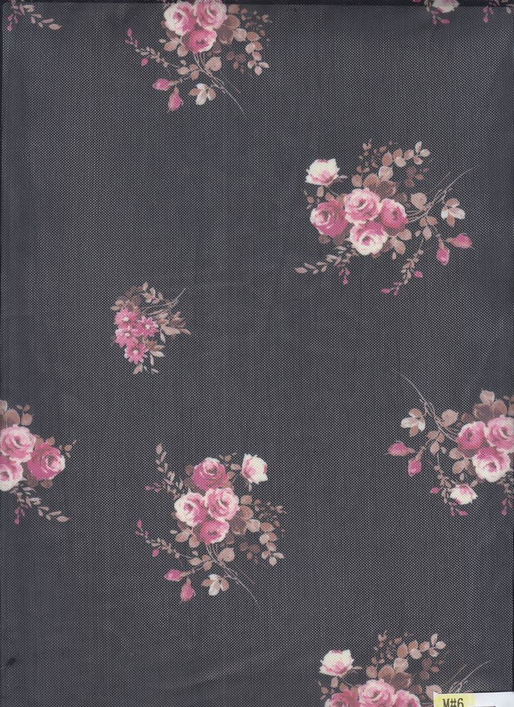 MESH-MS11385 / BLACK / 90%POLY 10%SPAN MESH DIGITAL FLORAL/FLOWER PRINT