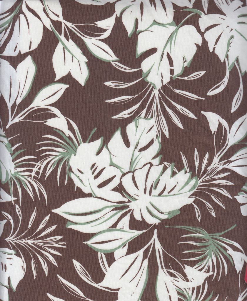 KNT4498-MS11211 / BROWN ASH / 96%POLY 4%SPAN DTY LEAF PRINT