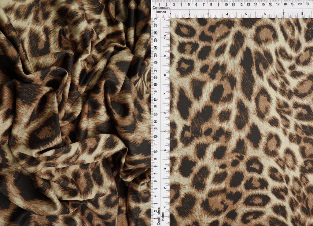 KNT4498-SE20352 / BROWN / 96%POLY 4%SPAN DTY ANIMAL DIGITAL PRINT