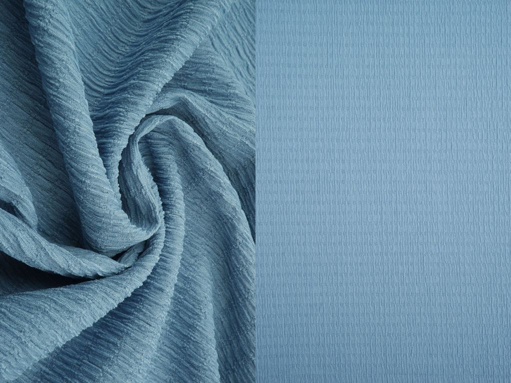 KNT4455 / CHAMBRAY / 95%POLY 5%SPAN SOLID CRINKLE JERSEY